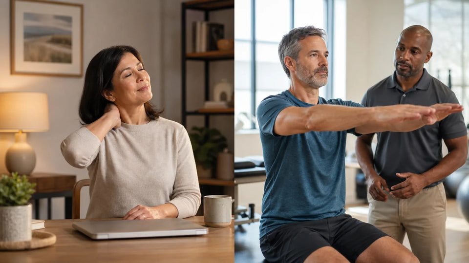 TENS sensory comfort and supervised muscle training shown in a lifestyle comparison