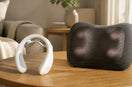 TENS neck massager and Shiatsu massage pillow shown side by side