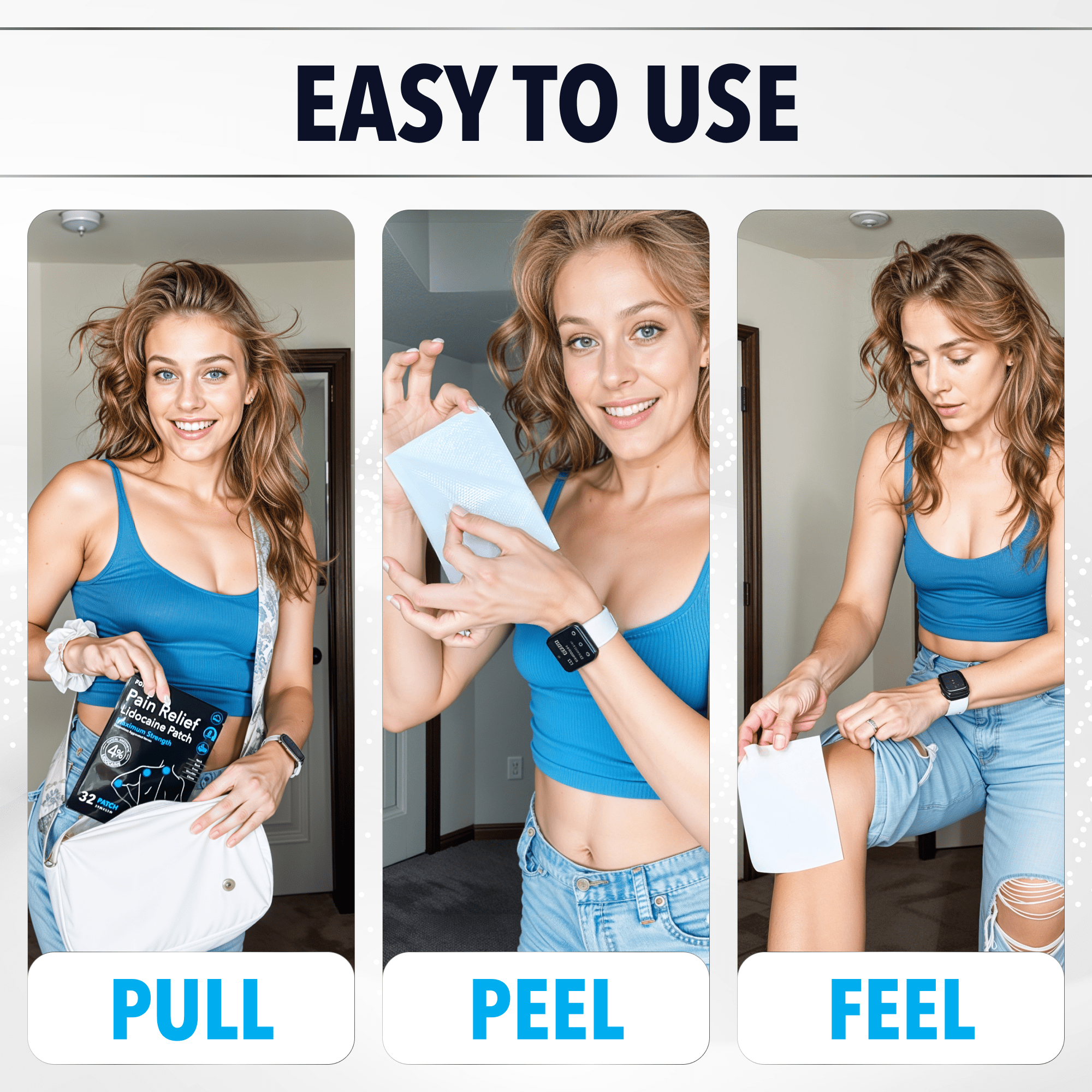 FORTHiQ Lidocaine patch being used for muscle and joint pain relief