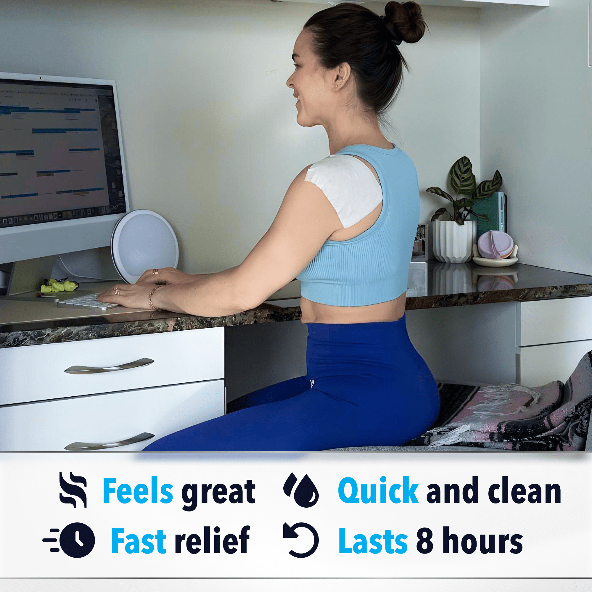 Peel-and-stick 4% Lidocaine pain patch by FORTHiQ being used