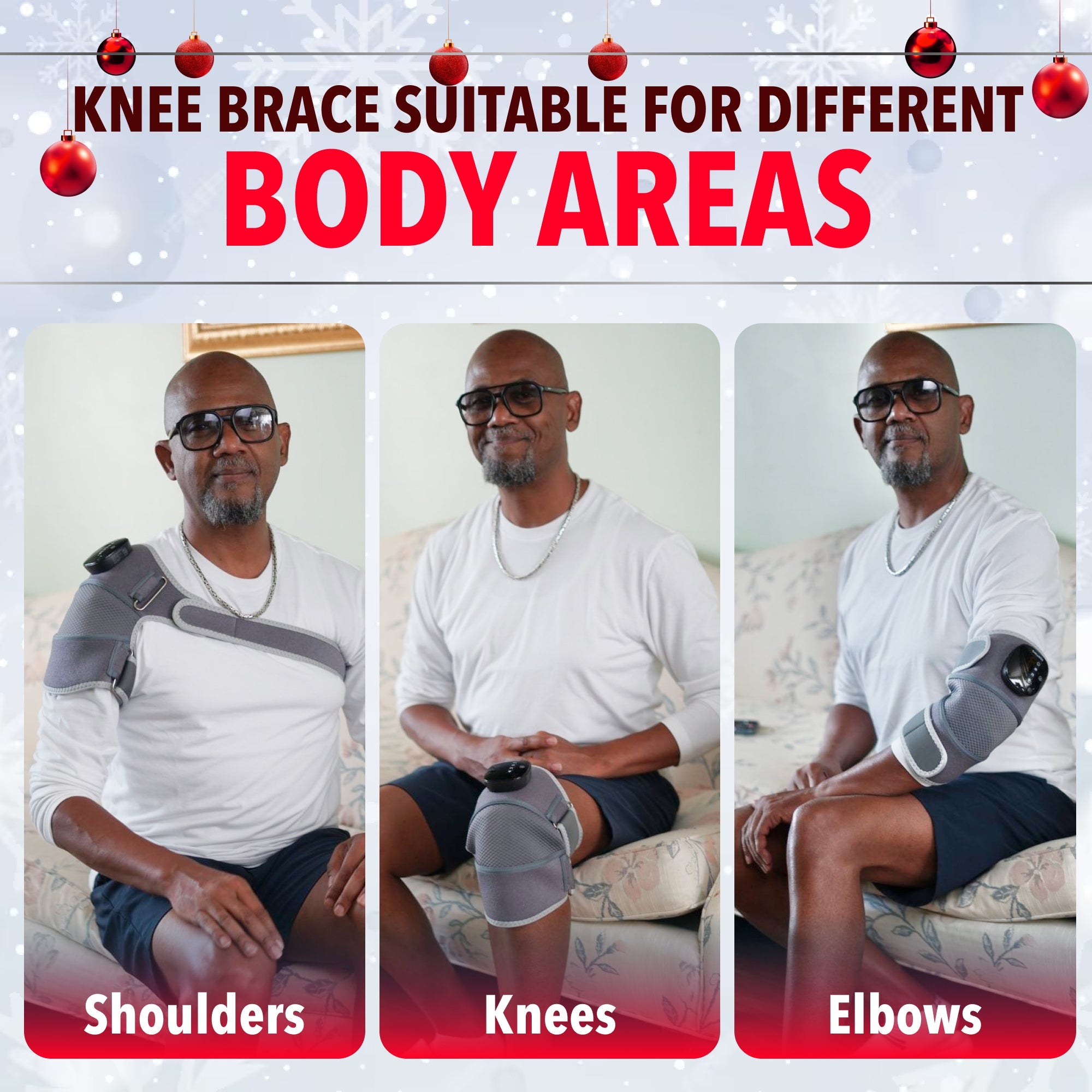 Knee Brace Massager Red+ with Heat, Red Light, and Vibration Therapy - FORTHiQ