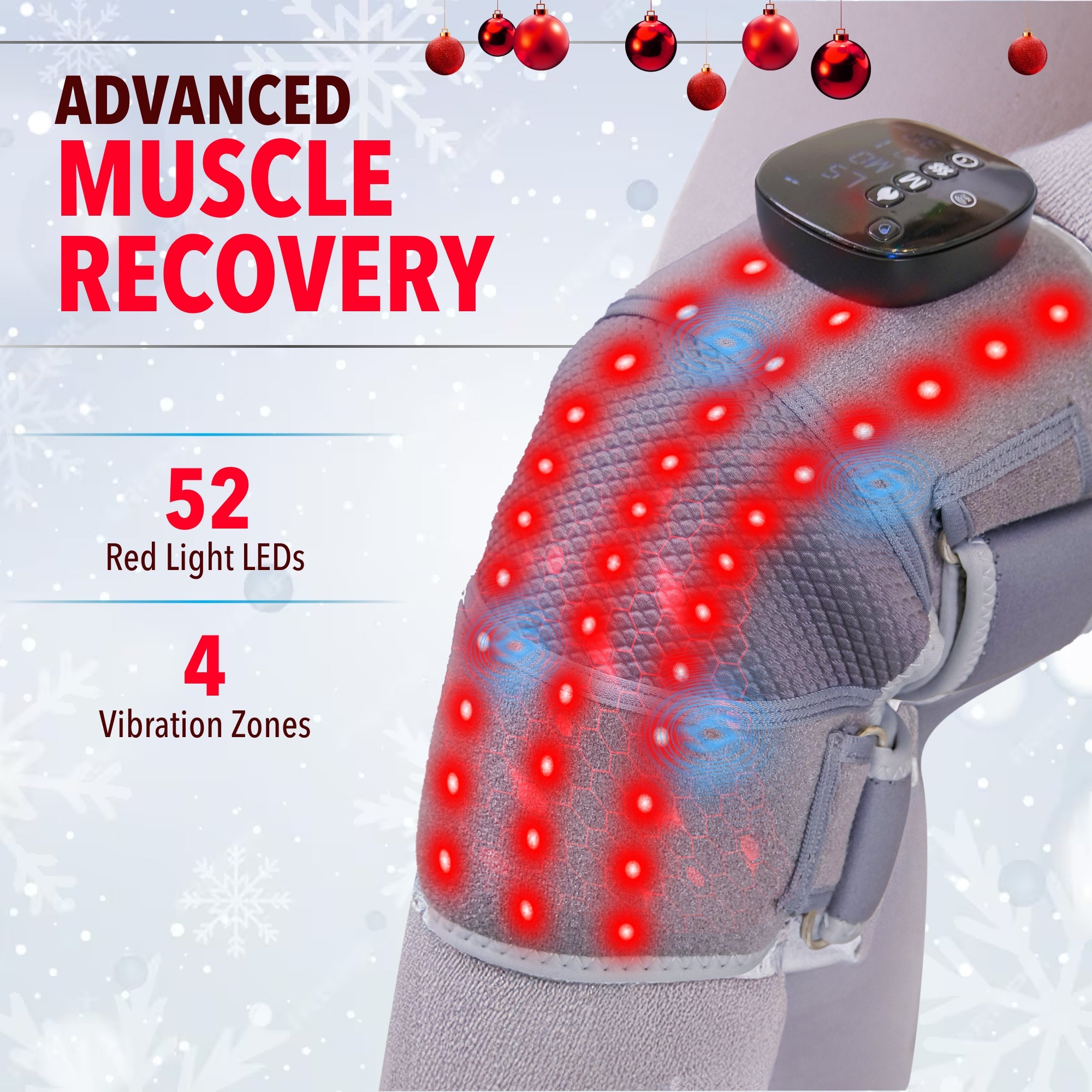 Knee Brace Massager Red+ with Heat, Red Light, and Vibration Therapy - FORTHiQ