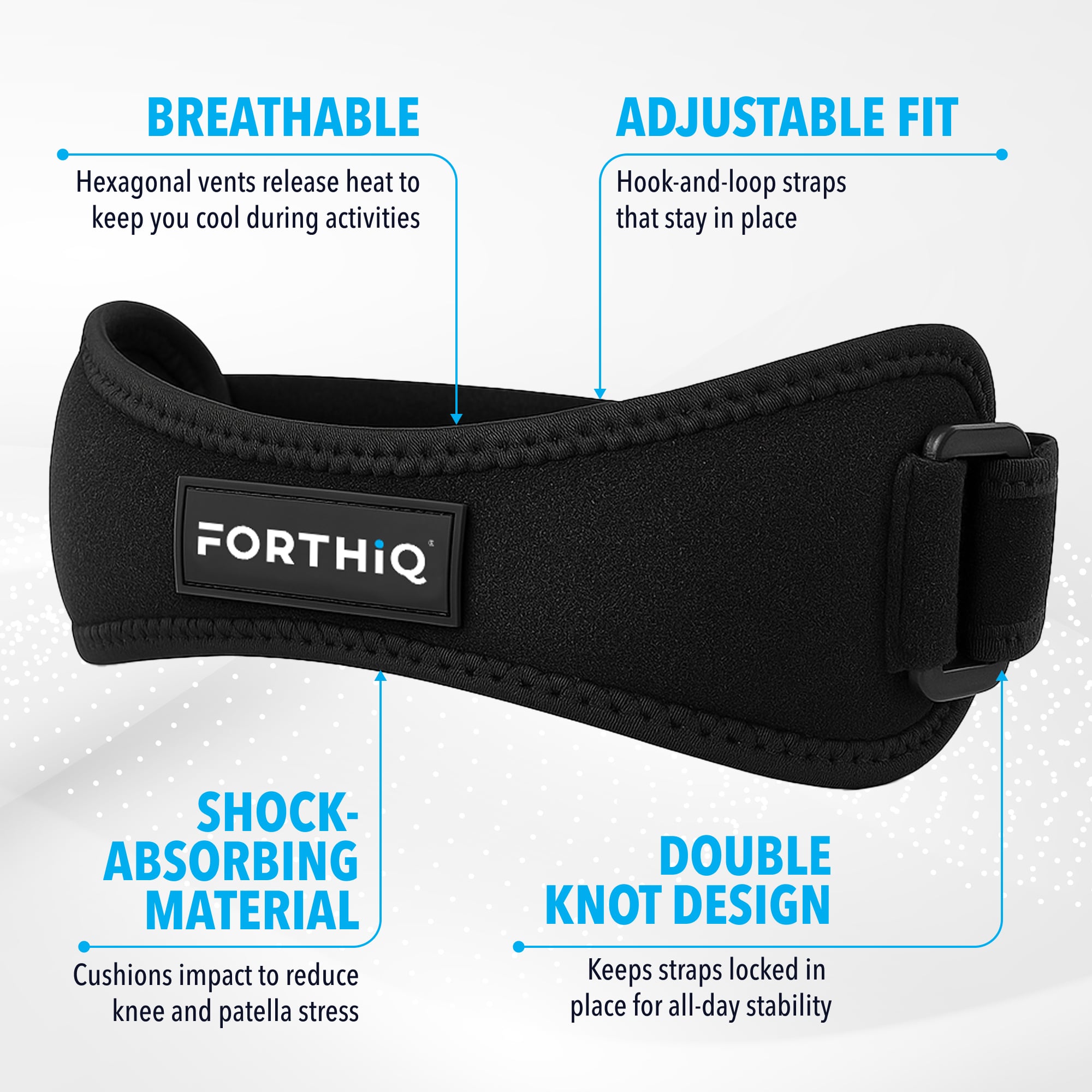 Patella knee brace band for athletic performance by FORTHiQ