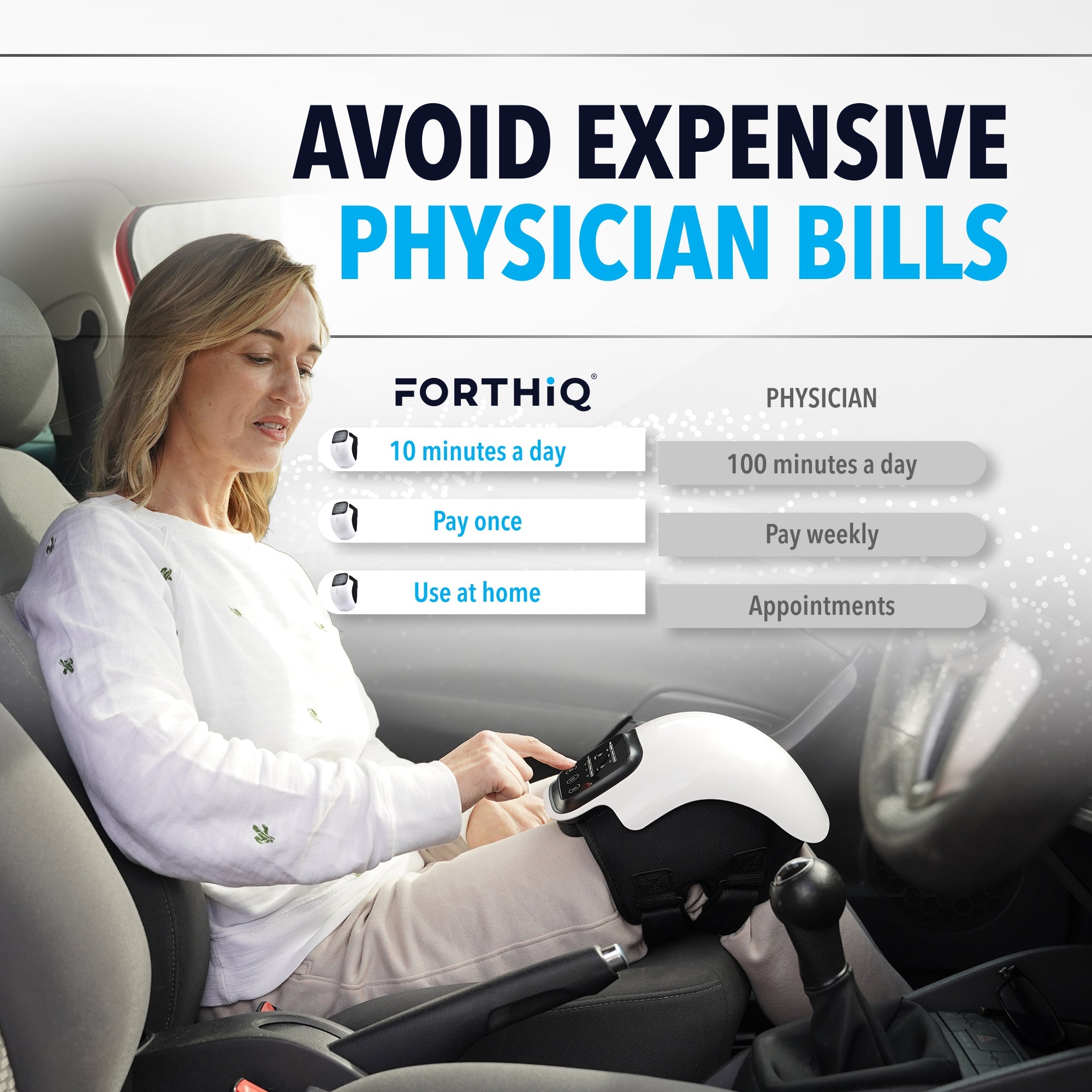 FORTHiQ Knee Massager Smart used for joint pain and mobility support