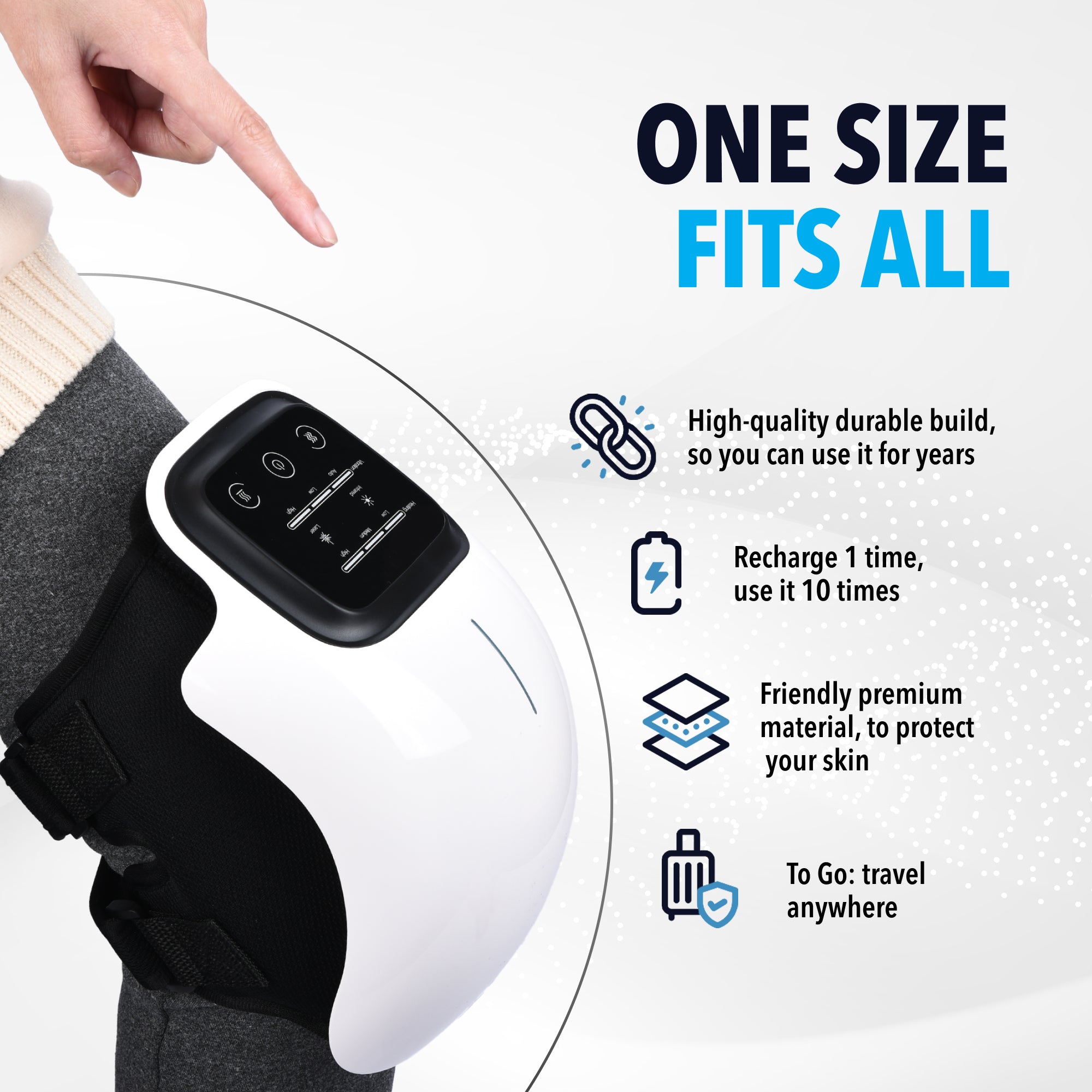FORTHiQ RED Knee Massager With Heat And Red Light Therapy, Knee
