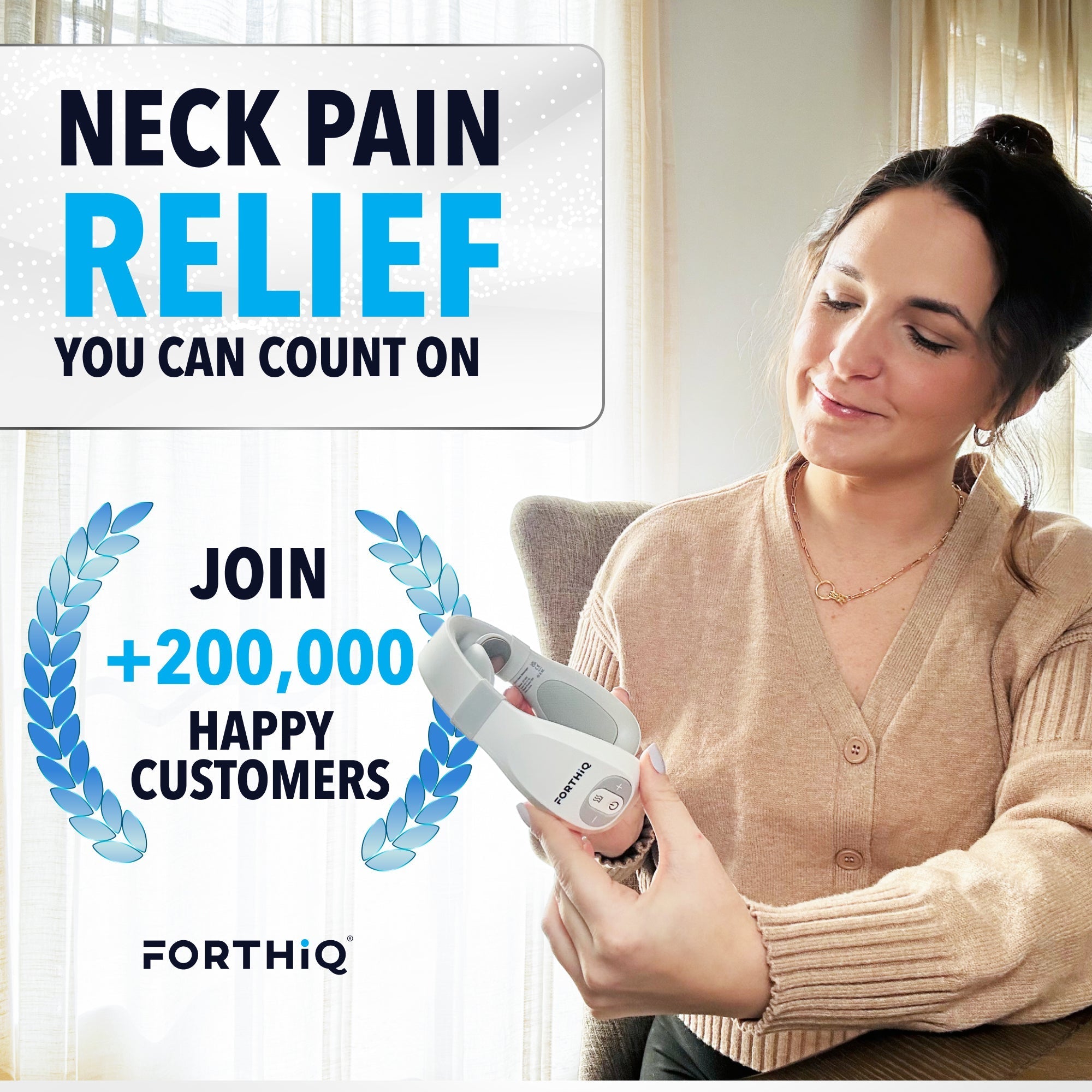 TENS neck massager by FORTHiQ for shoulder and neck tension